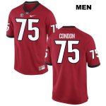 Men's Georgia Bulldogs NCAA #75 Owen Condon Nike Stitched Red Authentic College Football Jersey HVY1454BV